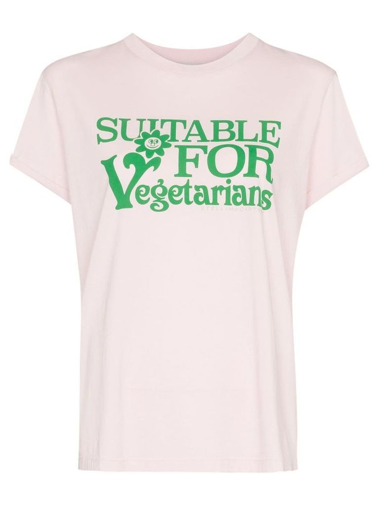 Stella McCartney Suitable For Vegetarians print T-shirt - PINK