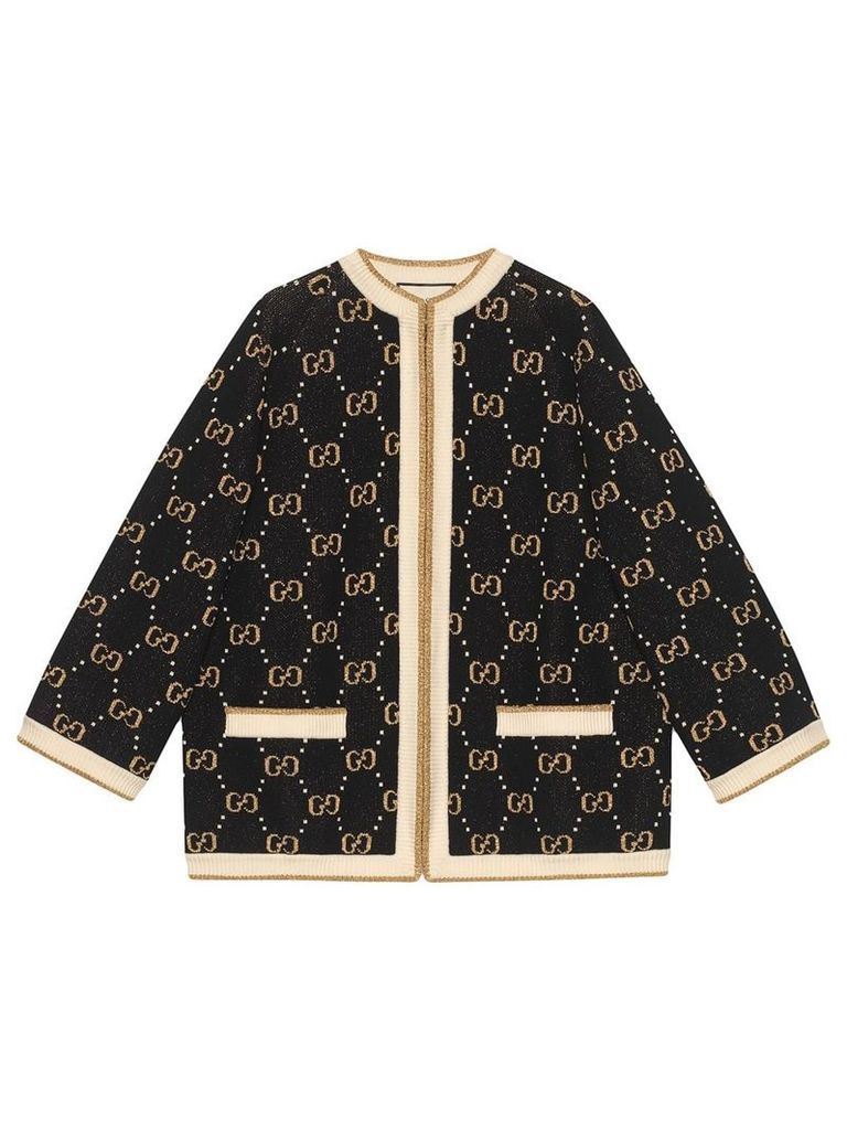 Gucci GG Supreme intarsia knit jacket - Black