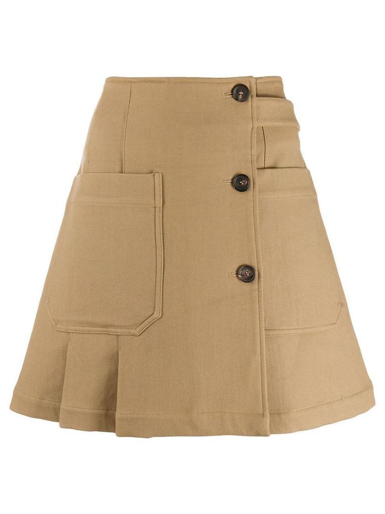 Plan C twill skirt - Brown