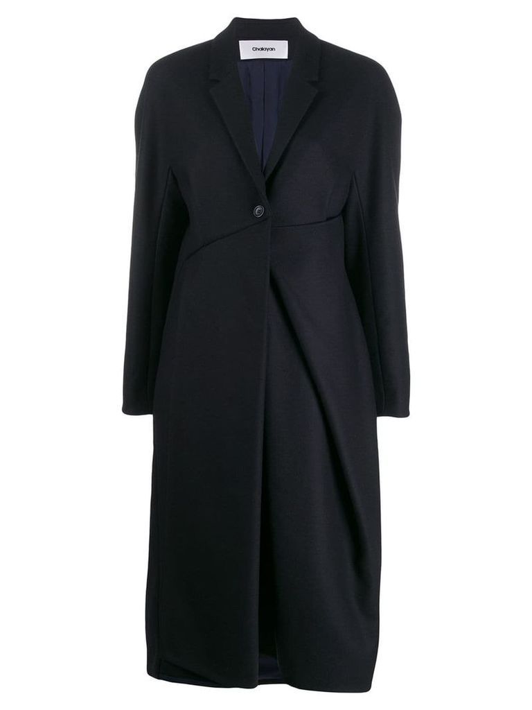 Chalayan ruched detail coat - Blue