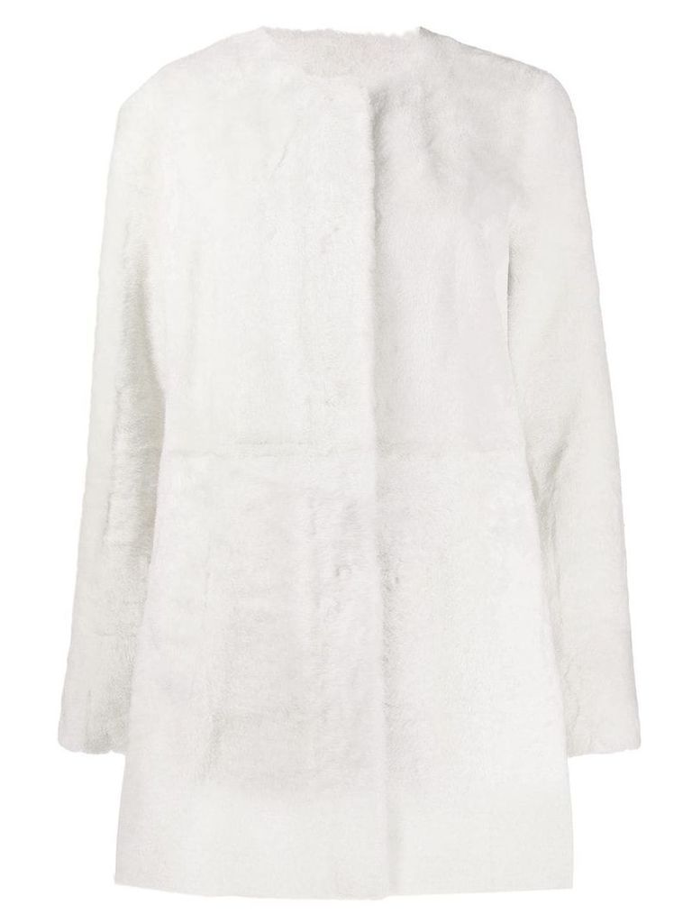 Drome collarless coat - White