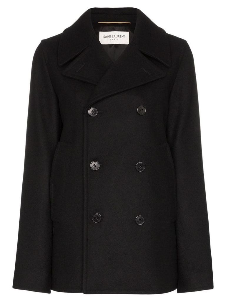 Saint Laurent double-breasted pea coat - Black