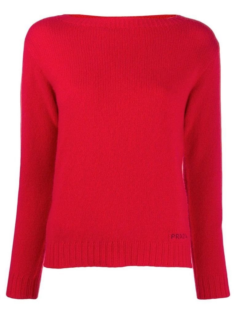 Prada boat neck jumper - Red