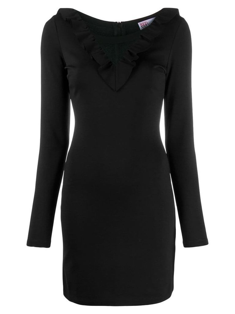 RedValentino mesh insert fitted dress - Black