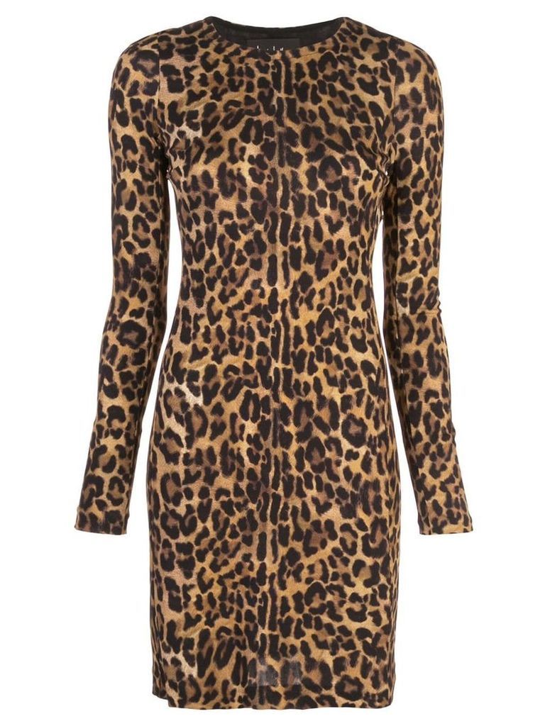 Nicole Miller leopard print mini dress - Brown