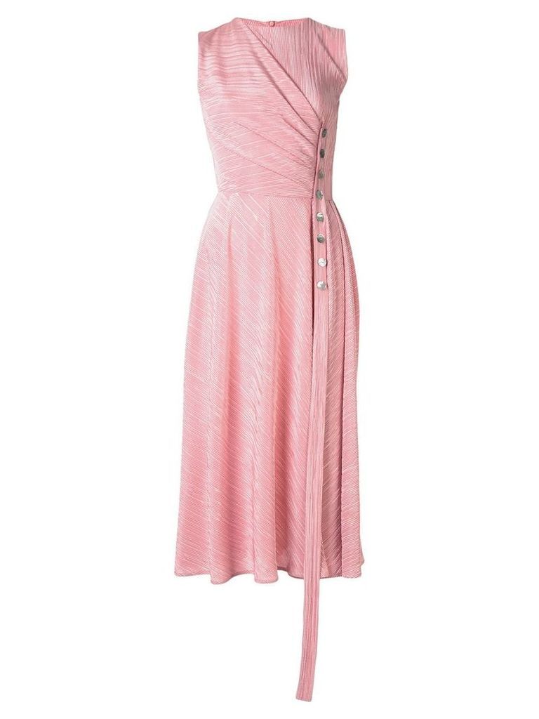 Dalood side-button plisse dress - PINK