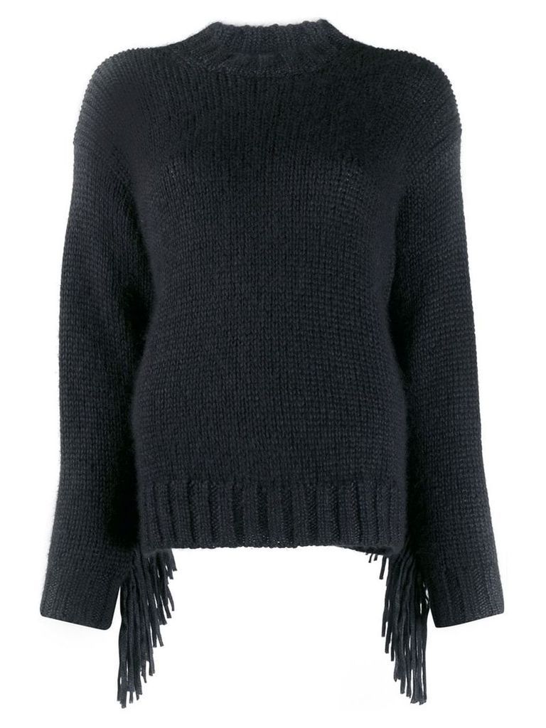 Alanui fringed knitted jumper - Black