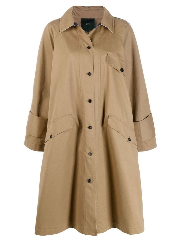 Jejia button-up trench coat - NEUTRALS
