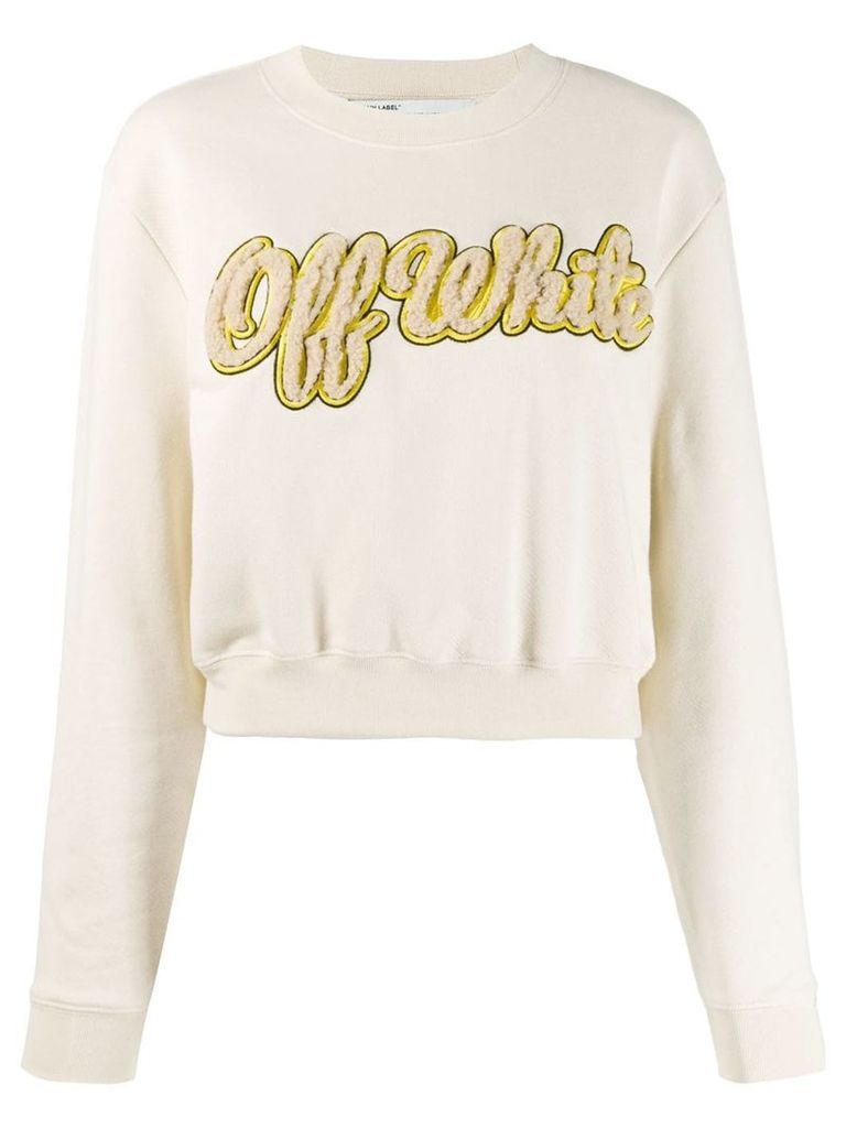 Off-White logo applique sweatshirt - NEUTRALS