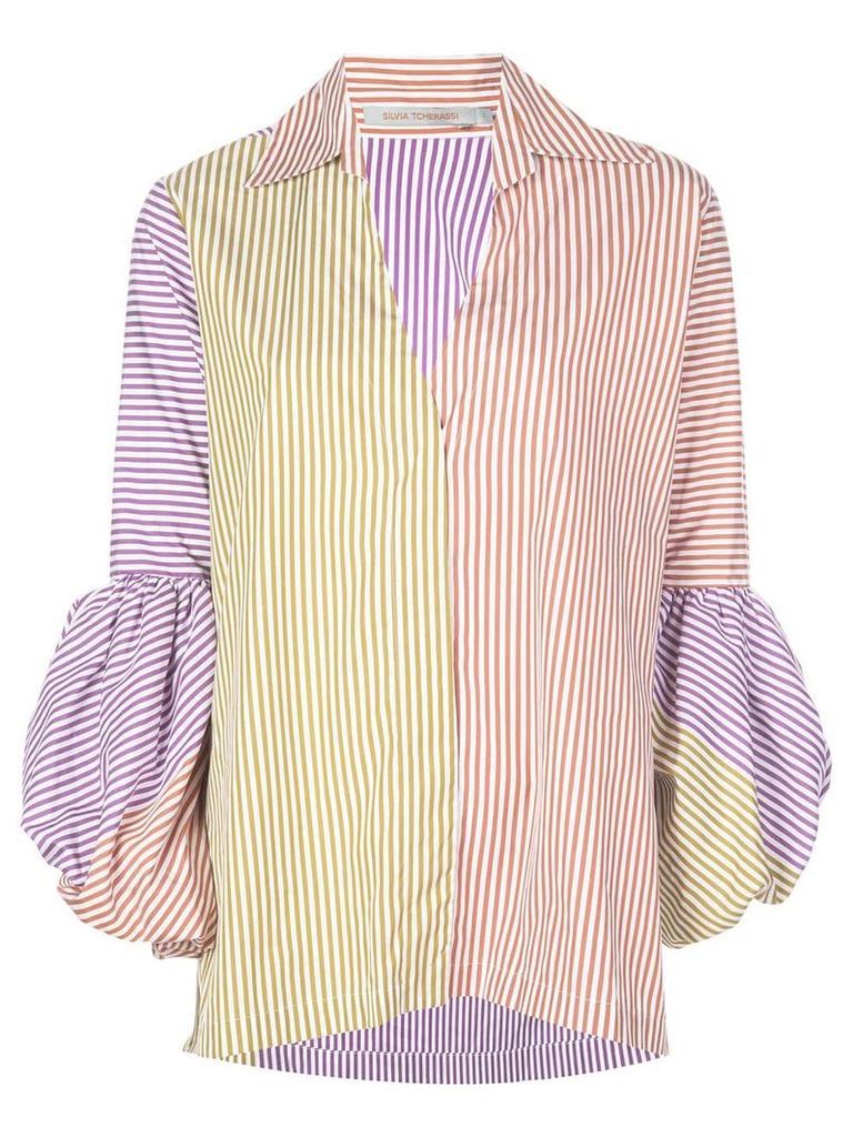 Silvia Tcherassi mixed stripe puff sleeve shirt - Multicolour