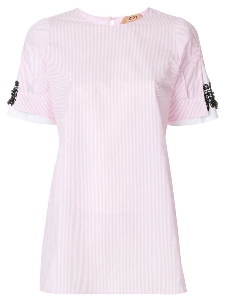 Nº21 embellished sleeve blouse - PINK