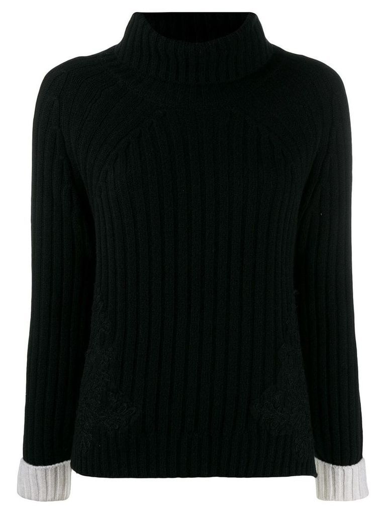 Ermanno Ermanno ribbed knit rollneck sweater - Black