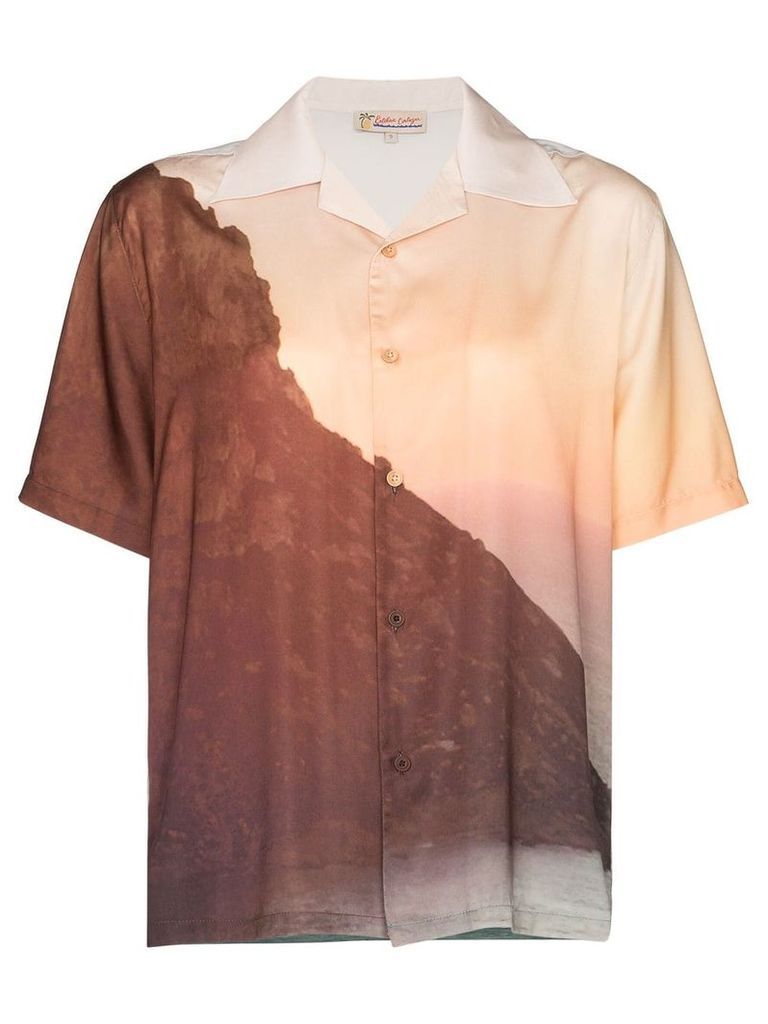 Esteban Cortazar sunset print short-sleeve shirt - MULTICOLOURED