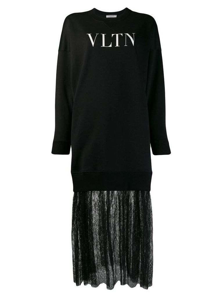 Valentino VLTN print sweatshirt dress - Black