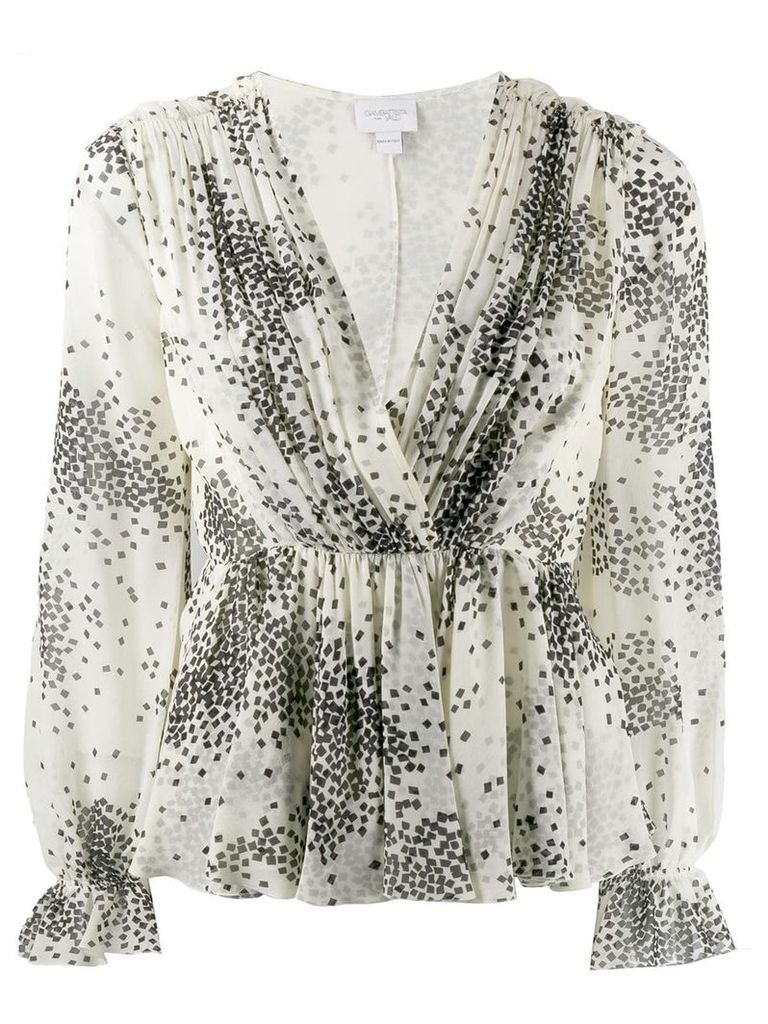 Giambattista Valli square print blouse - White