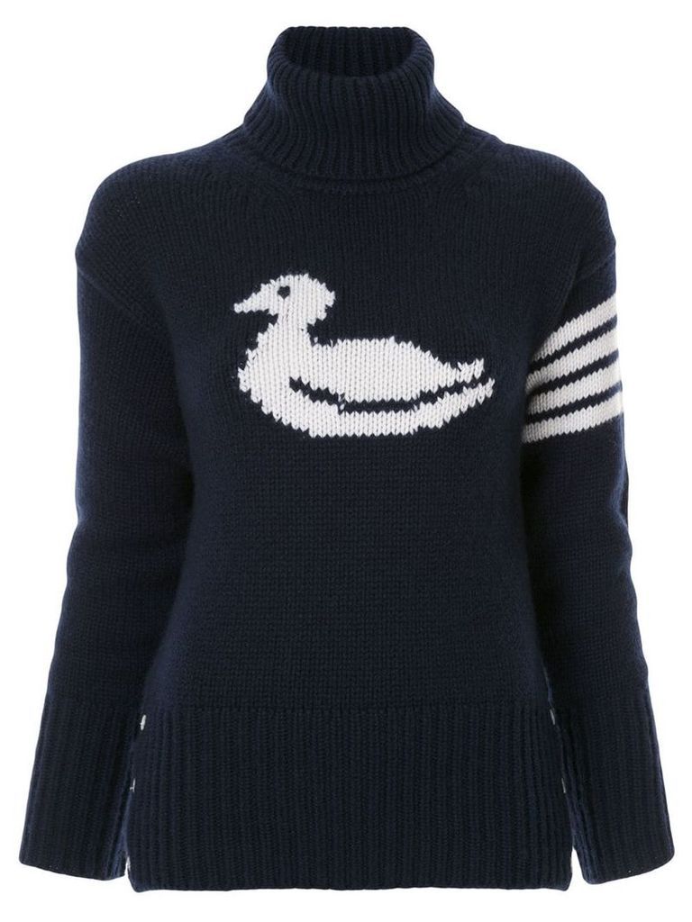 Thom Browne duck intarsia cashmere pullover - Blue