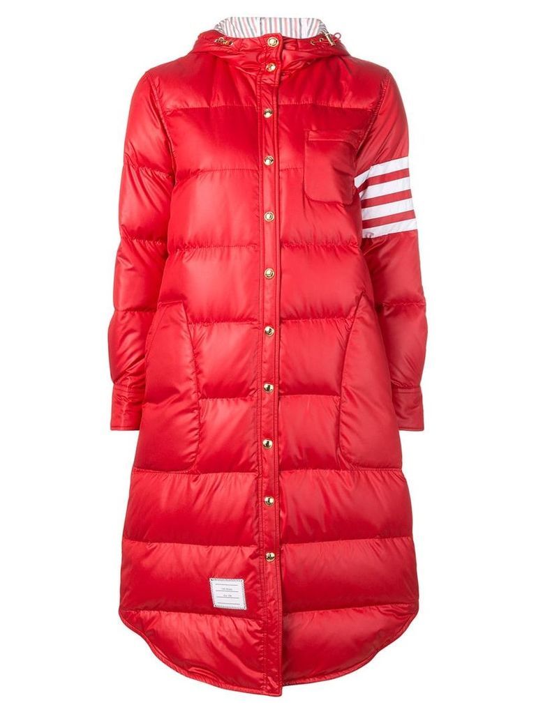 Thom Browne Four-Stripes Padded Overcoat - Red