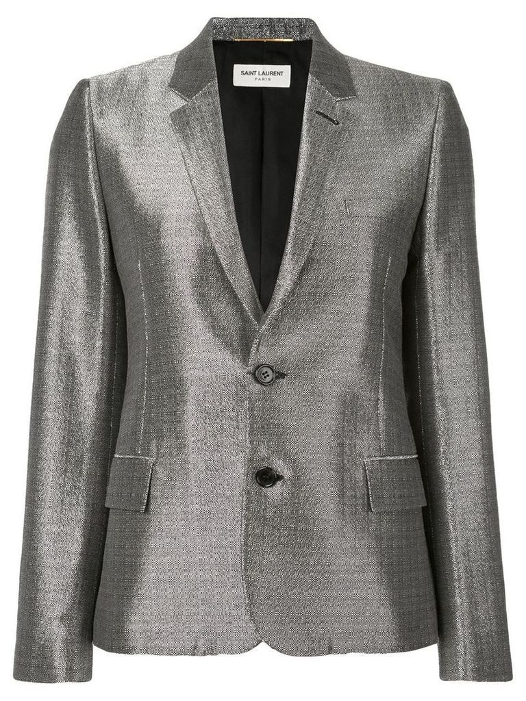 Saint Laurent metallic sheen blazer - Grey