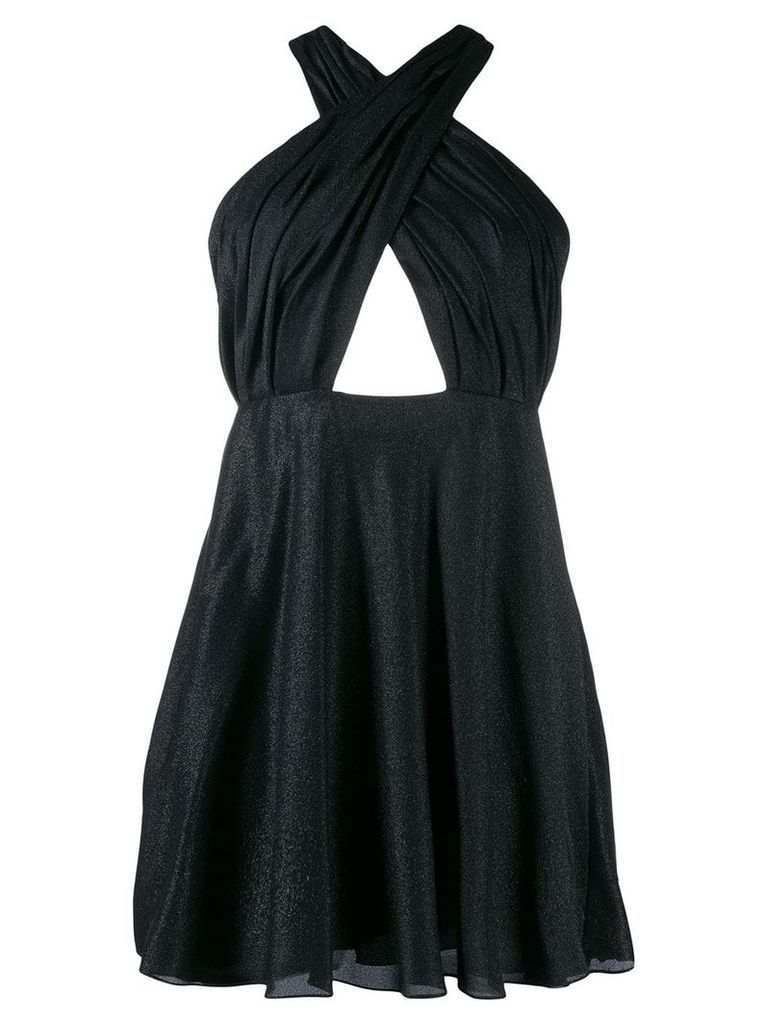 Saint Laurent draped crisscross short dress - Black