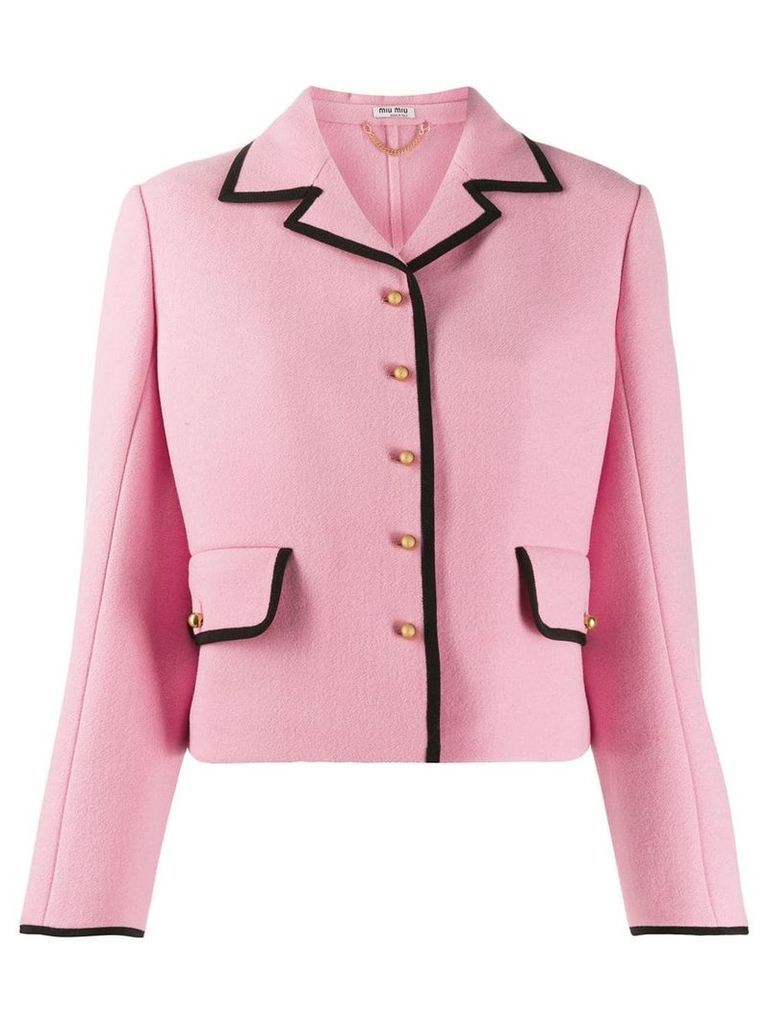 Miu Miu contrast piping jacket - Pink