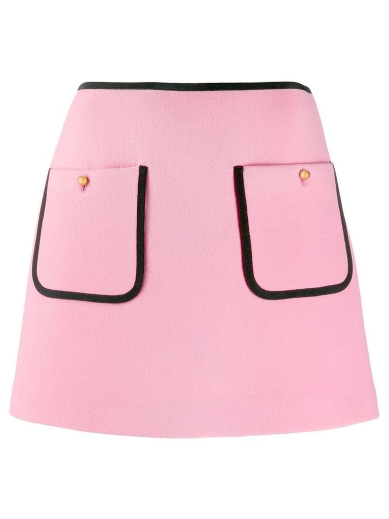 Miu Miu contrast piping A-line skirt - Pink