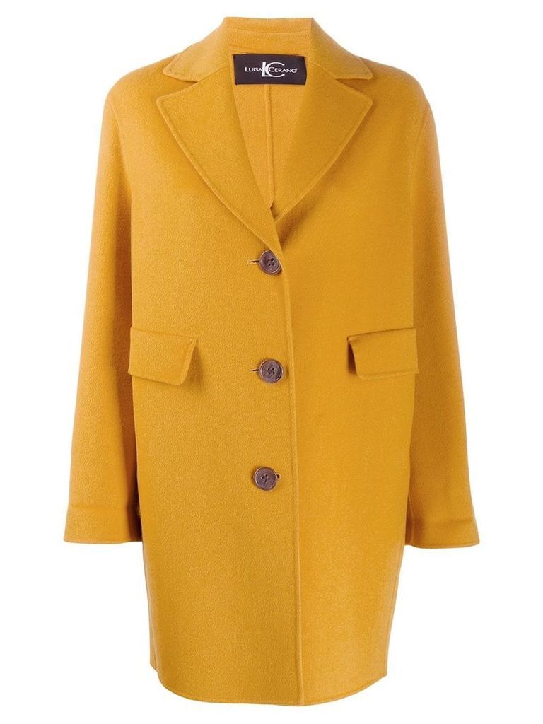Luisa Cerano classic single-breasted coat - Yellow