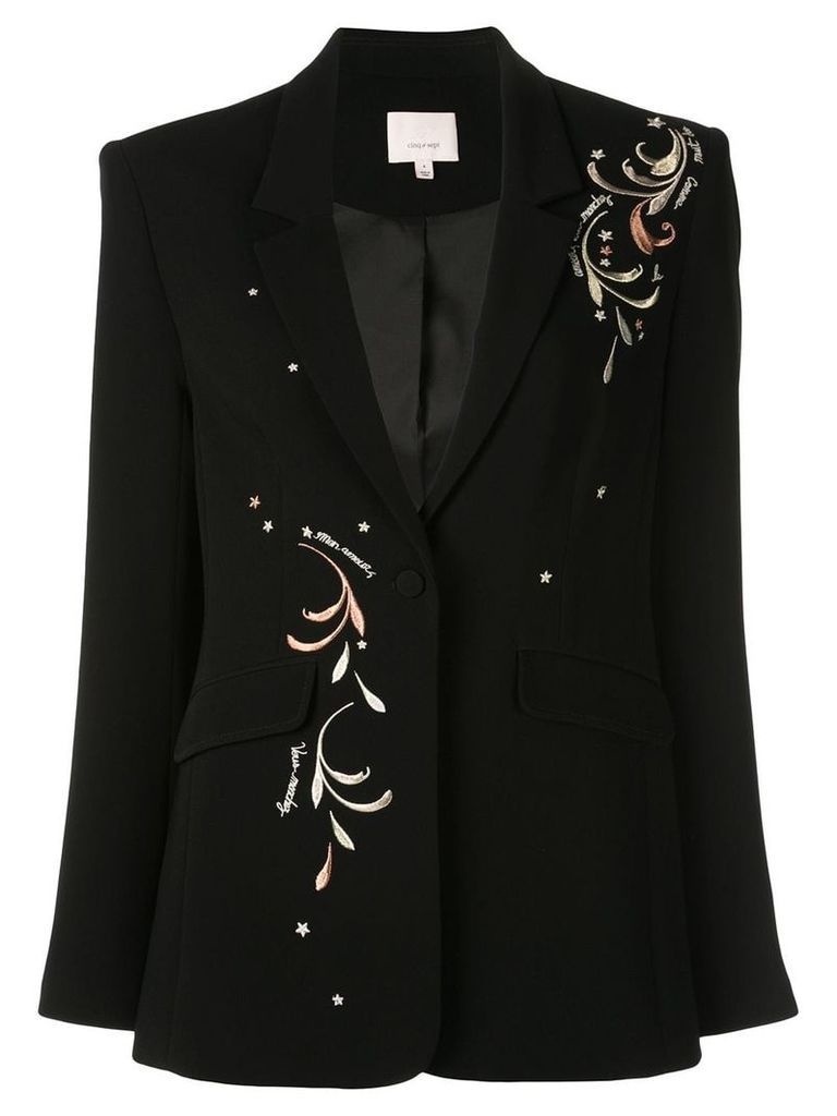 Cinq A Sept Estelle embroidered blazer - Black