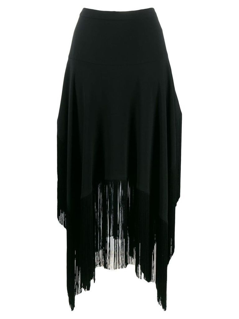 Stella McCartney asymmetric fringed skirt - Black