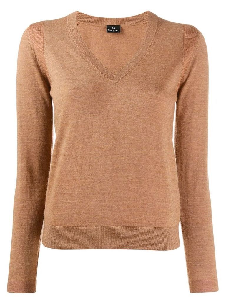 PS Paul Smith knitted v-neck top - Brown