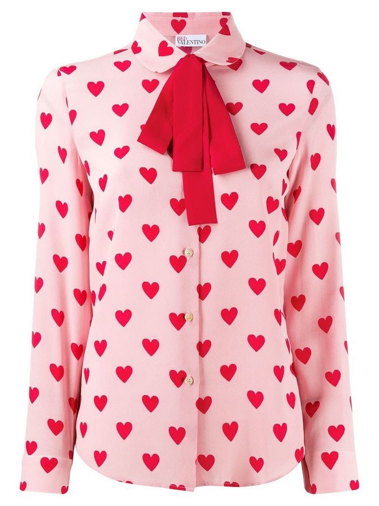 Red Valentino heart print blouse - Pink