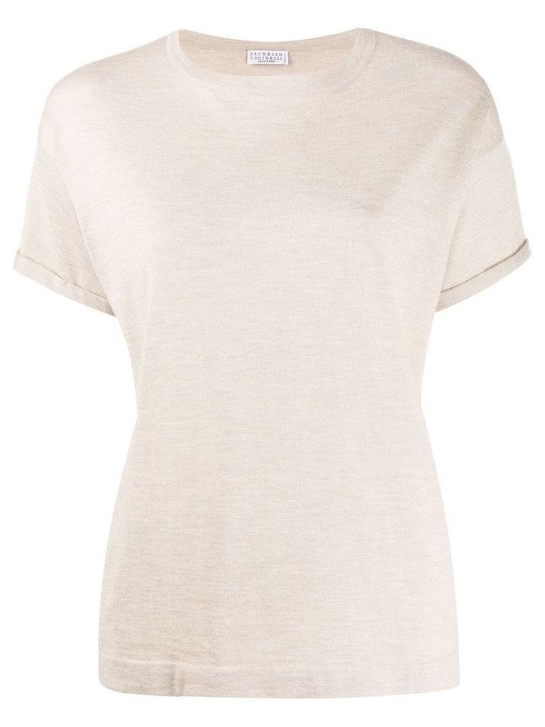 Brunello Cucinelli relaxed knitted top - NEUTRALS