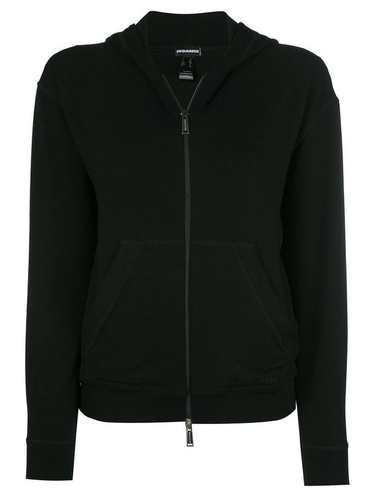 Dsquared2 velvet zipped hoodie - Black