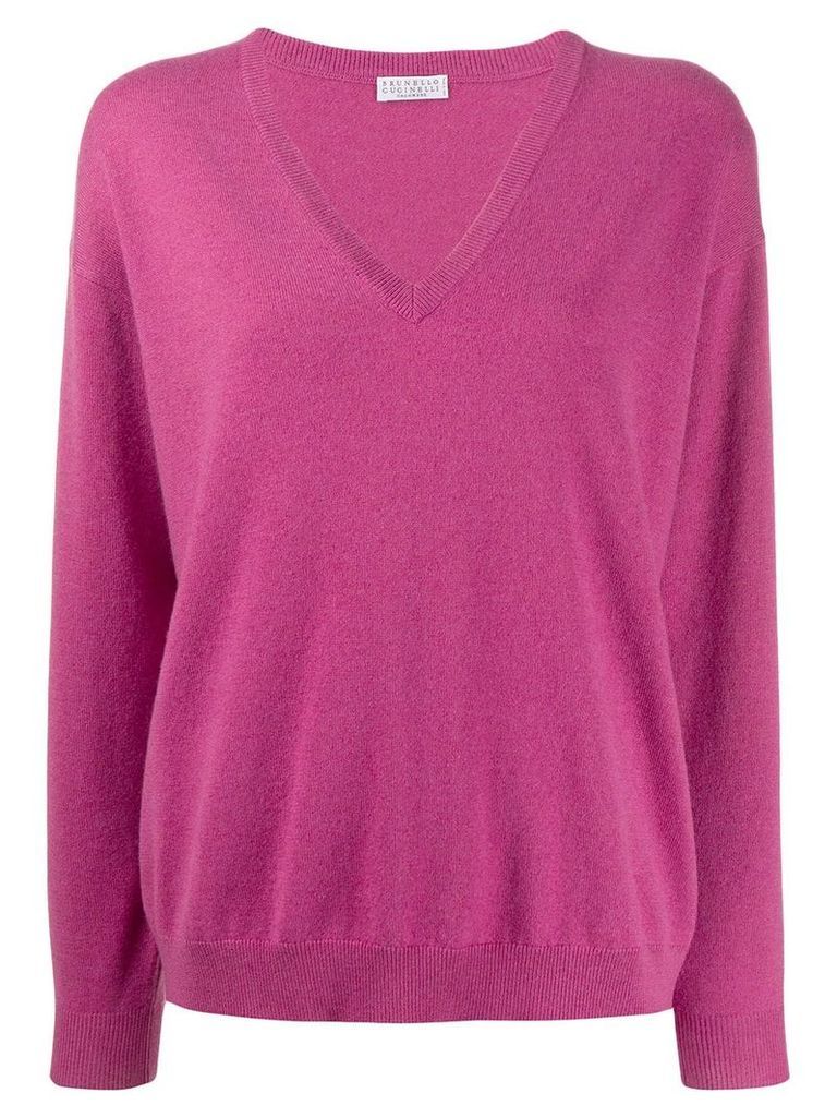 Brunello Cucinelli V-neck sweater - Pink