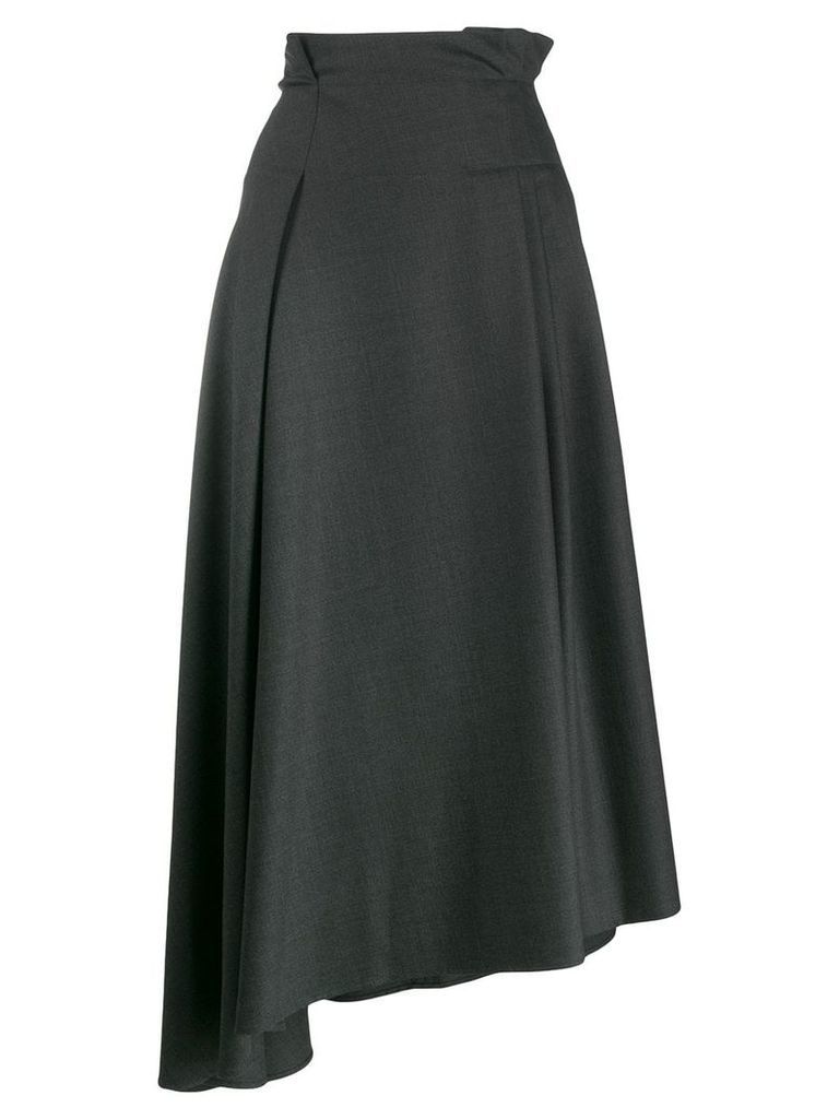 Brunello Cucinelli asymmetric pleated skirt - Grey