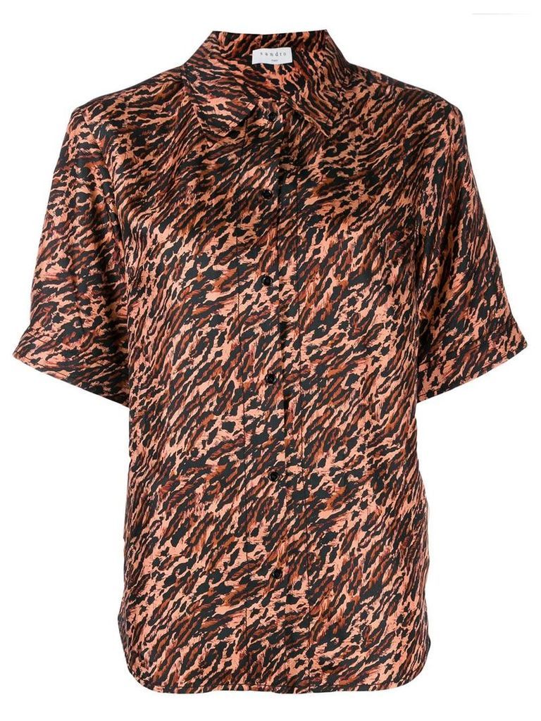 Sandro Paris loose-fit printed shirt - Brown