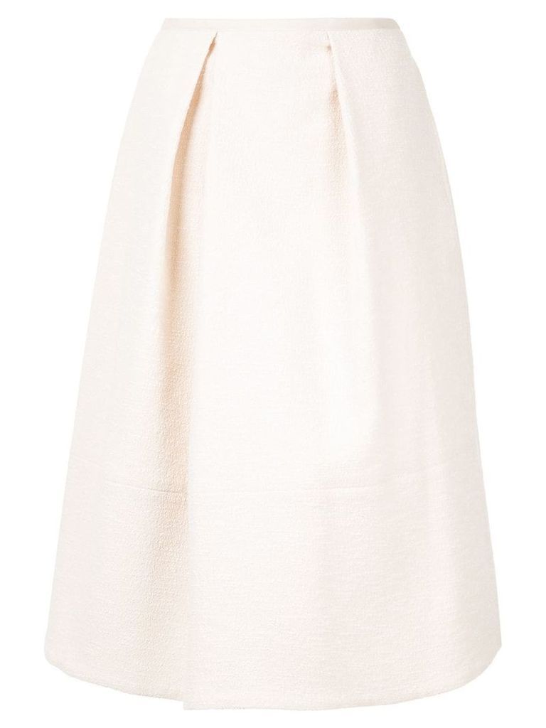 Jil Sander front pleat detail full skirt - White