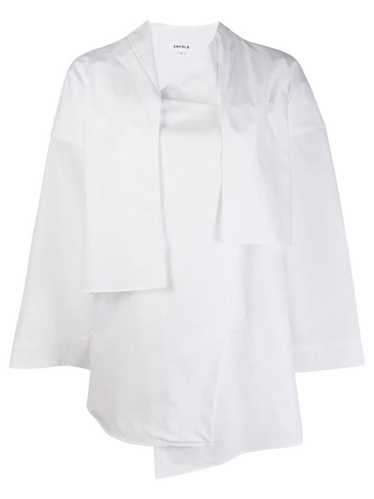 Enföld asymmetric panel shirt - White