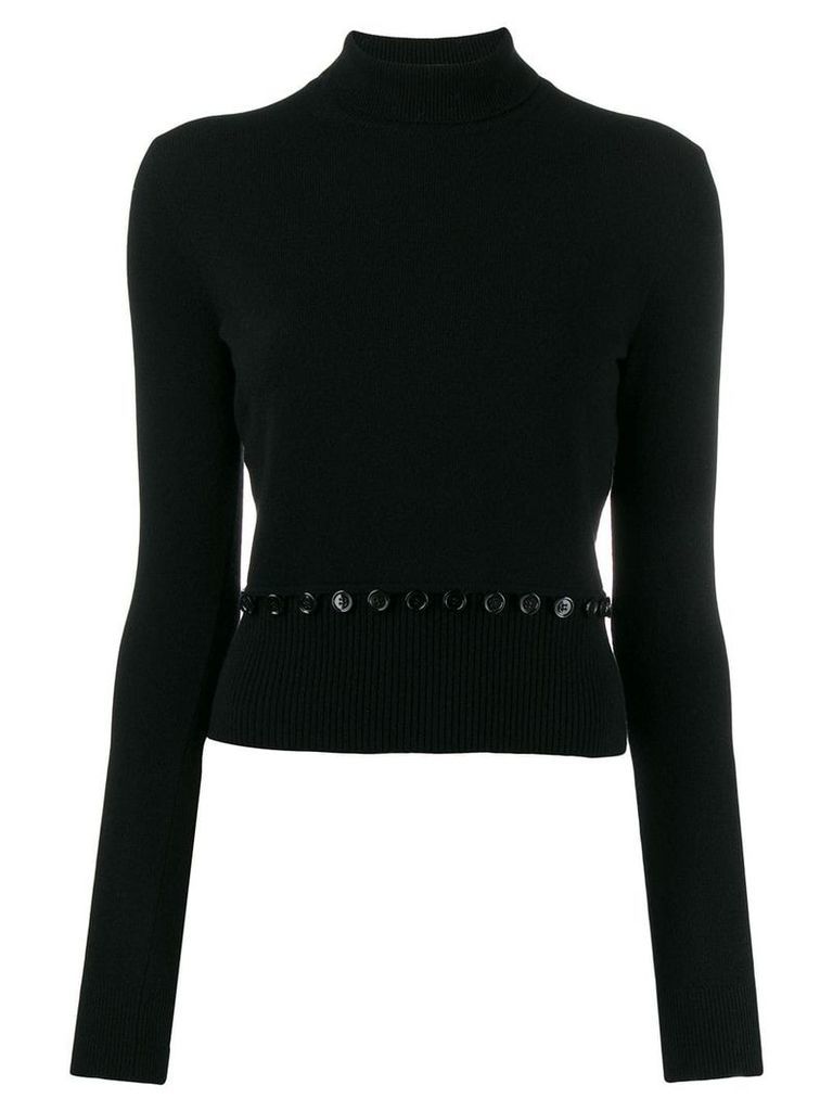 Alexander McQueen knitted polo top - Black