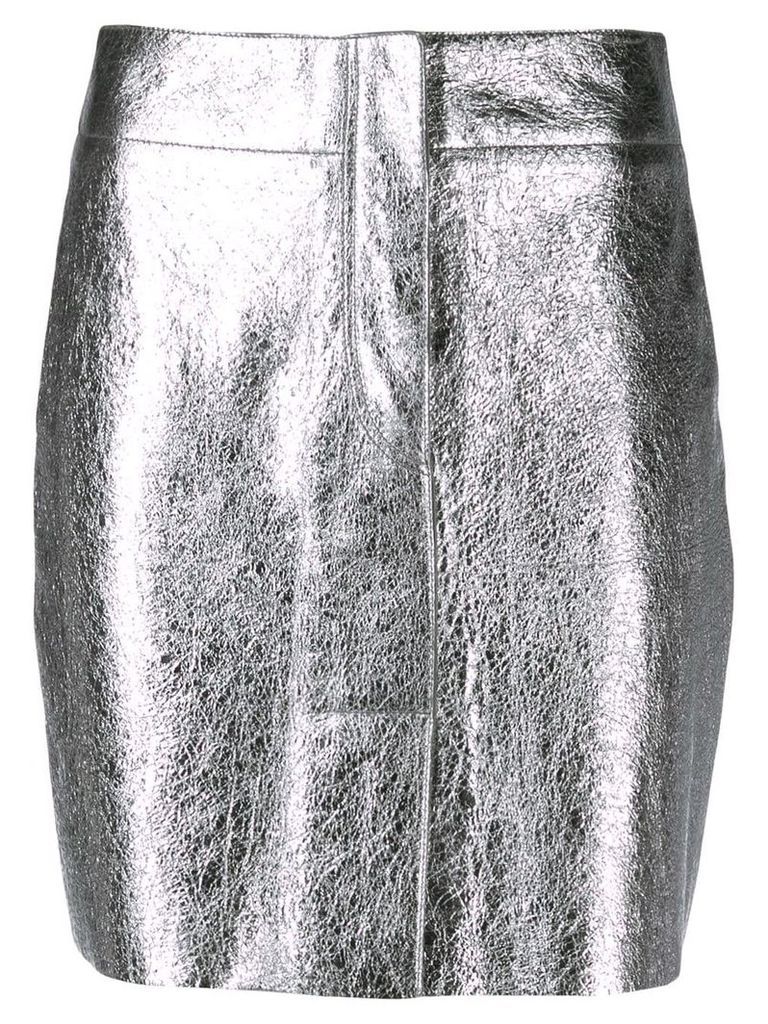 Sandro Paris short metallized skirt - SILVER