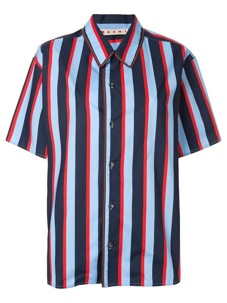 Marni striped short-sleeve shirt - Blue