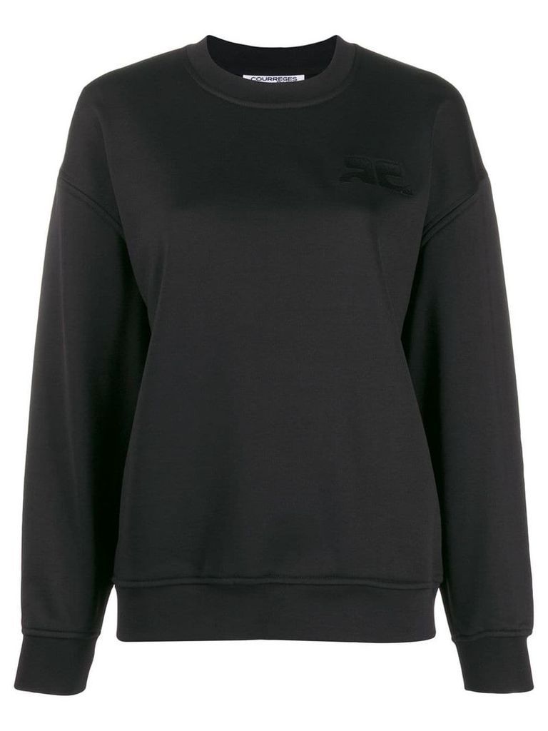 Courrèges embroidered logo sweatshirt - Black