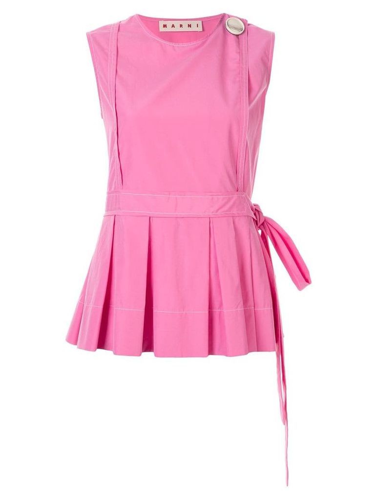 Marni sleeveless pleated blouse - Pink