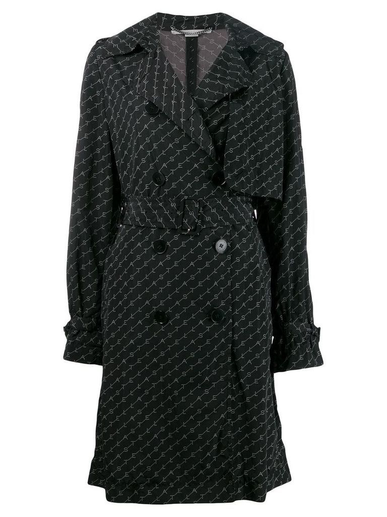 Stella McCartney logo print trench coat - Black