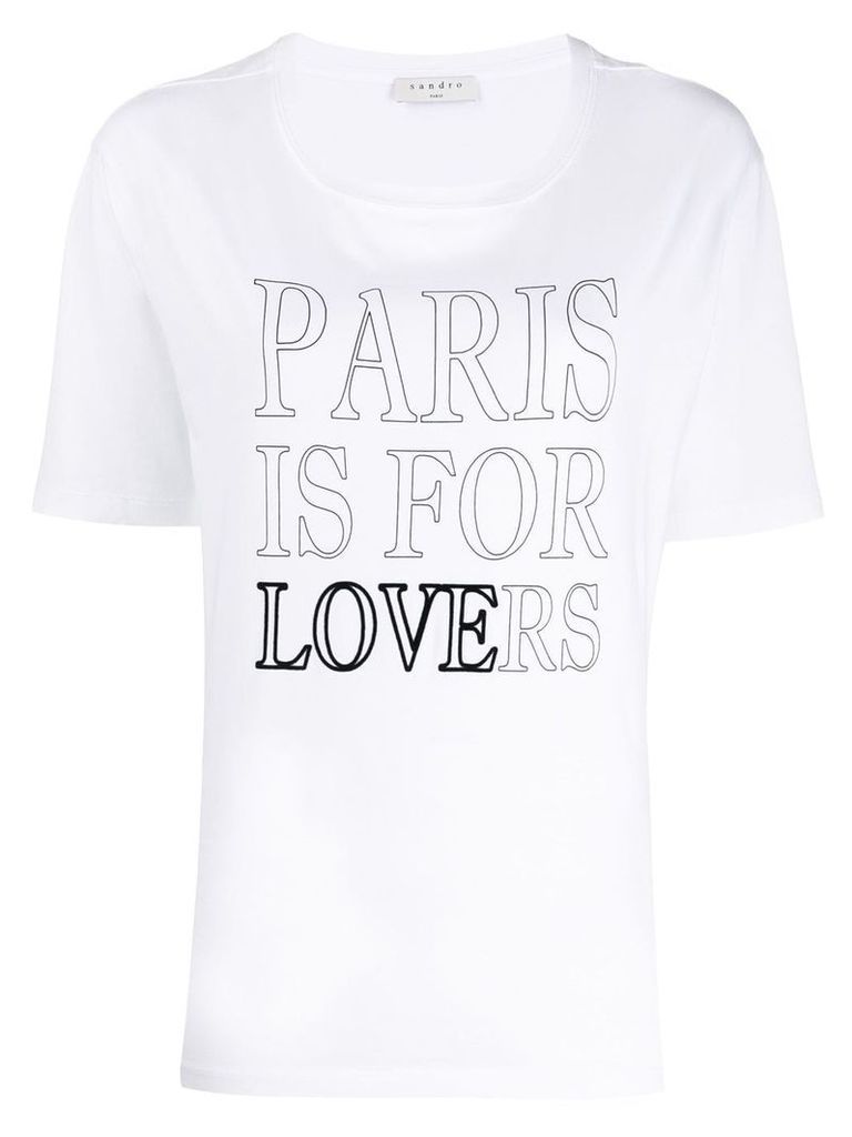 Sandro Paris slogan print T-shirt - White