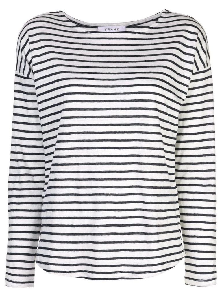 FRAME long sleeve striped top - White