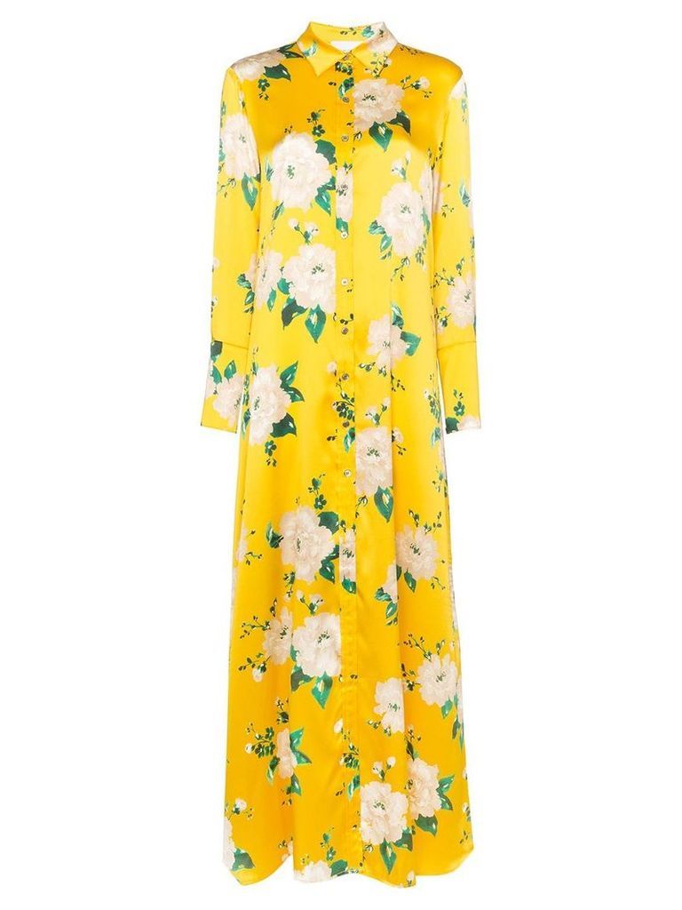 We Are Leone floral shirt-style maxi dress - Yellow