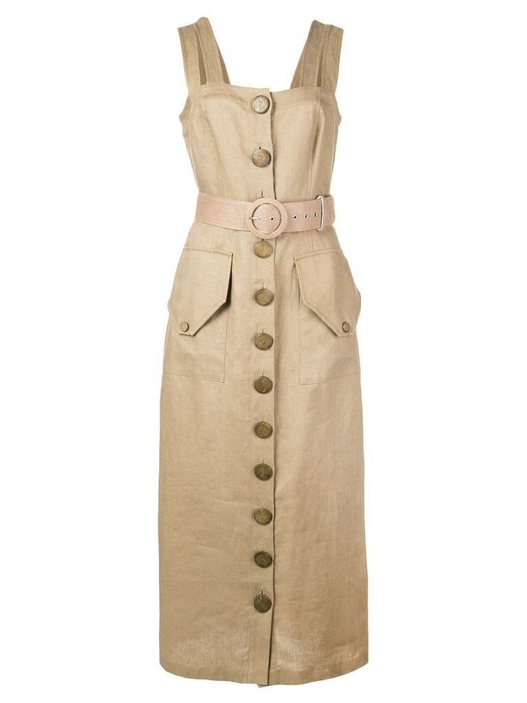 Nicholas belted day dress - Brown