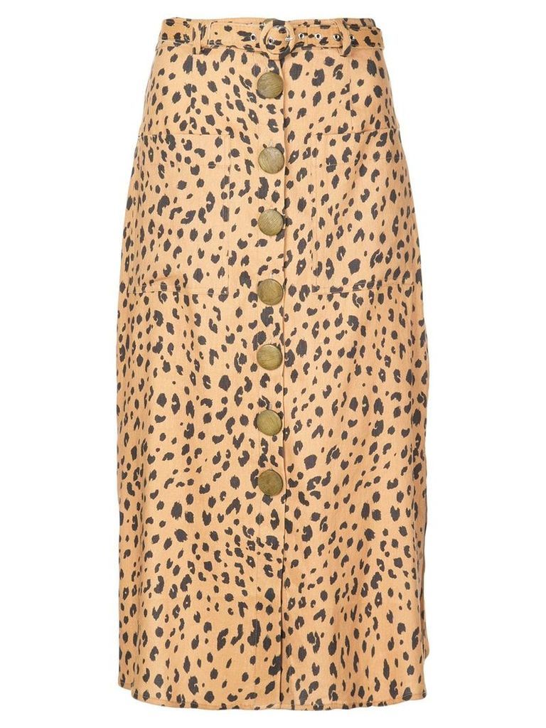Nicholas leopard print skirt - Brown