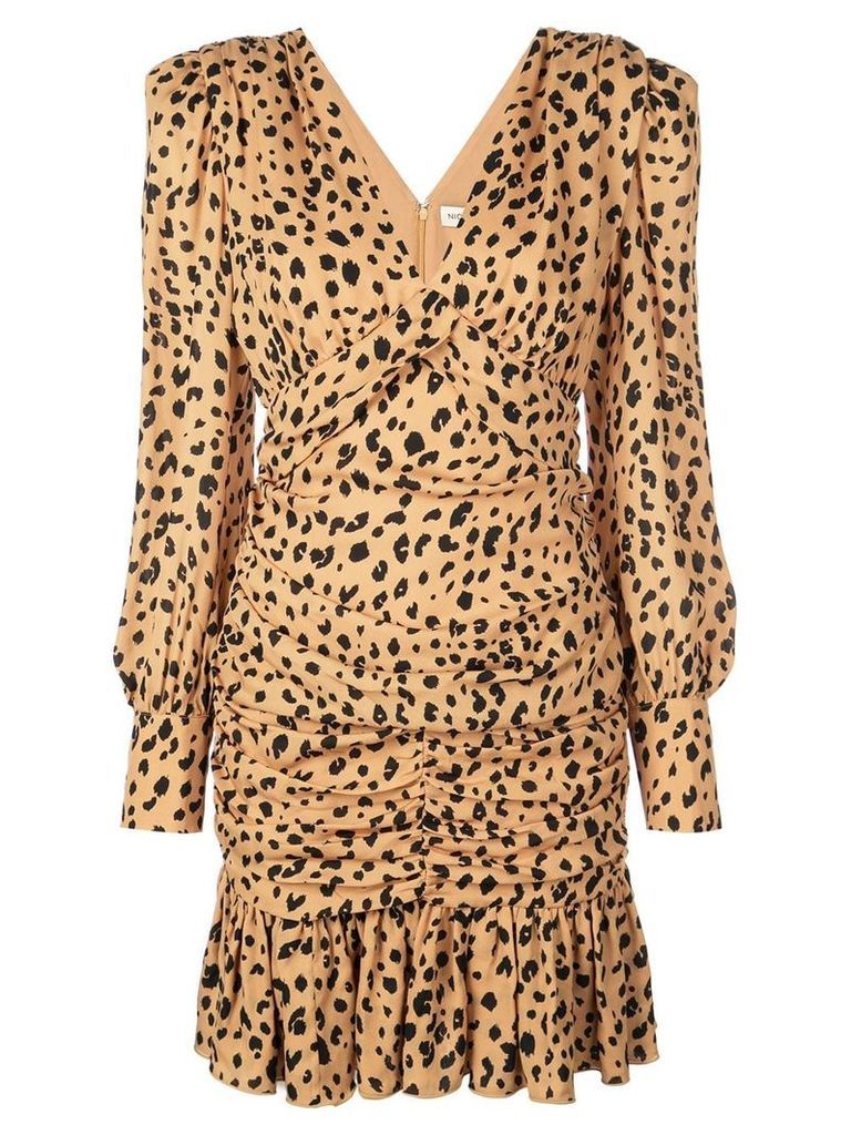 Nicholas leopard print day dress - Brown