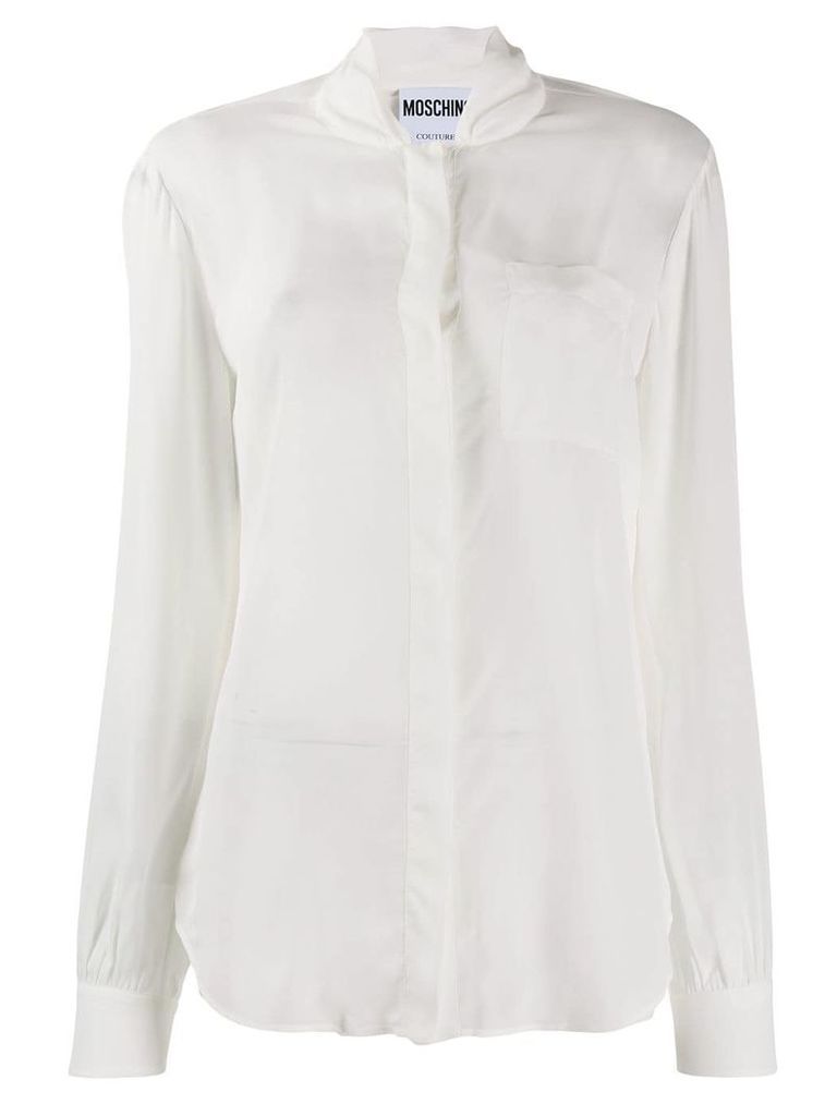 Moschino stand collar blouse - White